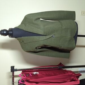 JCREW, army green, Petite Small, sweater blazer, 1 button, 2 pockets